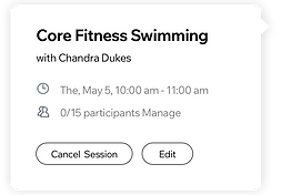 Bild av bokningskalendern som kommer med en Wix Bookings-hemsida.